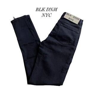 BLK DNM NYC Blue Denim Mid-Rise Zipper Cuffs Skinny Jeans 4 NWT Size 24 Reg